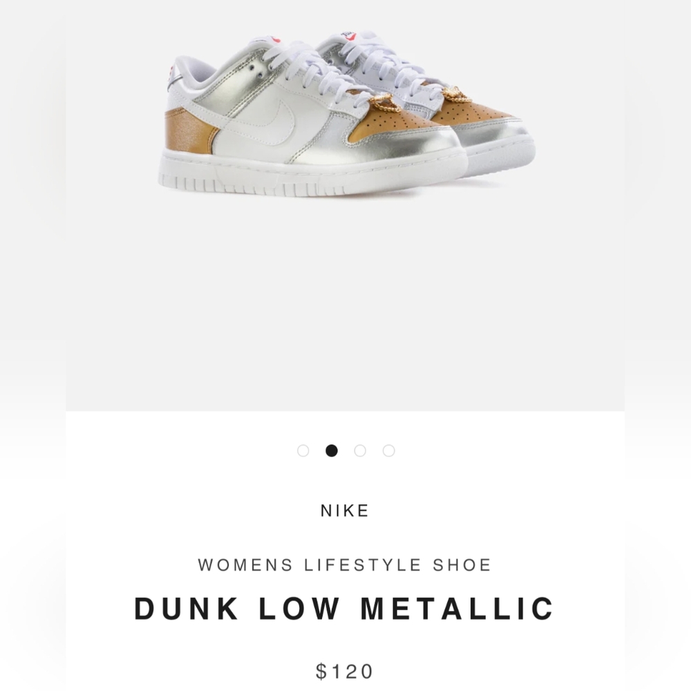 Nike Dunk Low Heirloom White/Silver/Gold Women's Sneakers Size 9.5 MSRP $120 - Picture 12 of 12